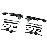 Fenteer VW　ゴルフ　ジェッタ1984-1992対応　ドアハンドル　フロント　左右　外装用　キー付き