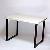 テーブル・デスク 幅100×奥行き65×高さ71cm ホワイト フレーム脚 ブラック アジャスター付