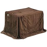 ハイタイプ/ダイニングこたつ布団 90×75巾小型長方形コタツ用 ダークブラウン無地90×75 高脚用薄掛け布団