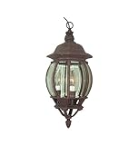 Woodbridge Lighting 61005-RTP Basic 3-Light Outdoor Pendant, Powder Coat Rust [並行輸入品]