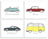 8x10 Vintage Cars Nursery Prints for Baby and Children Room Decor & Decorations Perfect for Baby Sho