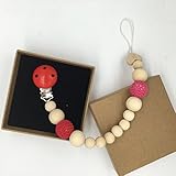 Kissteether 赤ちゃんのおしゃぶりのクリップ木製のラウンドベビー歯ブラシは、安全な自然環境に優しい看護のおもちゃをクリップ (木製の色 6)