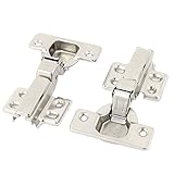 uxcell　キャビネット隠しヒンジ　隠しヒンジ　2個入り　シルバートーン　メタル　10×6.4×2.5cm