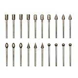 JINTONG ルーター ダイヤモンドバー 研摩 20 本 セット 軸約 3mm（1/8"） 切削 研磨仕上げ用 ダイヤモンドバー トンガリ型円筒型