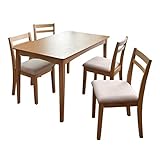 タンスのゲン ダイニングテーブルセット 5点セット 4人用 120cm × 75cm 北欧 テーブル 椅子 ナチュラル × アイボリー 11719138 03