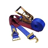 ラチェットバックル式ラッシングベルト（レール用2t・Ｊフック3t） 幅 50mm 長さ 1m+5m RS-5710
