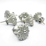 パックの6 Brazer花セラミックラウンドノブプルハンドルキャビネットの引き出しドレッサークローゼットワードローブ食器棚キッチンドア家具