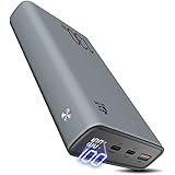 SLuB モバイルバッテリー 30000mAh PD100W超急速充電 PD65W入力 QC22.5W出力 USB-A+2USB-Cポート 3台デバイス同時充電 ノートパソコン充電可能 LCD残電量表示 旅行/出張/緊急/災害用 iPhone&iPa