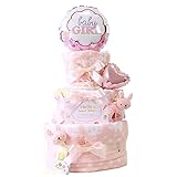 ベビーアルテ アナノカフェ のびのび うさちゃん くまちゃん 3段 おむつケーキ【おむつ:パンパースSサイズ】うさちゃんピンク