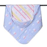 F's MAUMU 赤ちゃん ベビー おくるみ 綿 ガーゼ 6枚重ね フード & 紐 付 バスローブ ブランケット 沐浴 出産祝い (A)