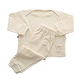 オーガニックコットン　両肩開きボタン付きパジャマ90cm :厚くもなく薄くもなく丁度よい厚さのパジャマ上下です!