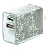 AC充電器 TypeC USBC PD対応 20W 2ポート 2口 クリア カラー スケルトン 透明 同時 タイプC Type-C USB-C USB-A アンドロイド iPhone (クリア)