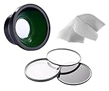 Panasonic Lumix DMC - lx3 0.43 X高超広角レンズW /マクロ( Includes必要なレンズアダプタ) + 52 mm 3 Pieceフィルタキット+ Nwv Directマイクロファイバークリーニングクロス