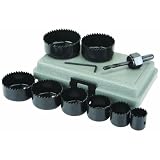 11 Piece Carbon Steel Hole Saw Set with Carrying Case by Warrior