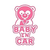 パンダ Baby in car カッティングステッカー ピンク 桃