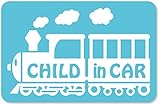 imoninn CHILD in car ステッカー　【マグネットタイプ】　No.19　汽車　（水色）
