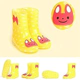 SF 可愛いキッズ用レインブーツ 子供 子ども用　雨靴　梅雨対抗　ながぐつ レインシューズ 　ボーイズシューズ レイングッズ　雨具 (内寸16cm, イエロードット)