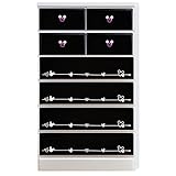 アルファタカバ ディズニー家具 キッズチェスト ミッキーチェスト 幅75cm 6段チョイスミッキー(ブラック)取っ手クリスタルラベンダー