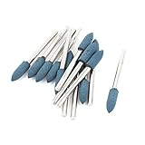 uxcell　 軸付き砥石　マウントポイント　ラバーコーン　研磨　ロータリーツール　5mm x 3mm　12個入り