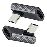 Leehitech USB Type C 変換アダプター 20Gbps 高速転送 90度直角 L型 USB3.2 Gen2 Type C オス to メス アダプター 100W/5A 急速充電 8K@60Hz 映像出力，MacBook Pro、Nintendo Switch、Nexus 6P 5X、Samsung Galaxy S8、LG5等対応 (2個セット)