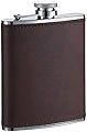 Visol Kenton Leather Stainless Steel Hip Flask, 6-Ounce, Brown by Visol