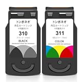 トンボネオ 再生インクカートリッジ 2個セット BC-310 ブラック & BC-311 カラー キャノン Pixusプリンター用 増量 残量表示対応