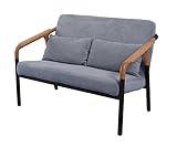 北欧風 ナチュラル Flo Join Sofa 2P  NA/BK(seatGY)クッション付 -