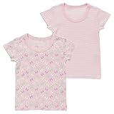 西松屋 [EFD] カリフォルニア綿　2枚組半袖シャツ（リボン・ボーダー） 【70cm・80cm・90cm・95cm】　90