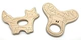 Little Sapling Toys Natural Wooden Baby Teether Set - Forest Animals Fox and Moose [並行輸入品]