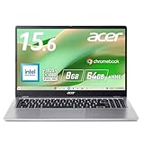 Acer クロームブック Chromebook 315 N150 8GBメモリー 64GB eMMC 15.6インチ フルHD 16:9 非光沢 13.5時間駆動 1.59Kg HD Webカメラ スライドカバー付 WiFi 6E Bluetooth 5.3 デュアルスピーカー H1 TPM 日本語キーボード スパークリーシルバー CB315-6H-A18P