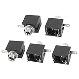 uxcell　基板実装オーディオジャック　はんだPCBパネルマウントコネクタ　モノラルメスソケットオーディオジャック　5個 3.5mm