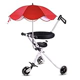 シンプル軽量アルミニウムとベビーカー折りたたみ子供Tricycle Trolley with Umbrella ホワイト