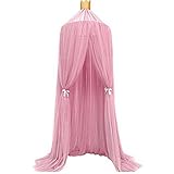 hoomall Mosquito Netベッドキャノピーラウンドレースドームのプリンセスプレイテント寝具ベビーキッズ子供の部屋240 cm レッド Oursar005010v