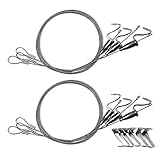 Augsion ピクチャーレール ワイヤーロープスリング 自工場 品質 ステンレス レール ワイヤー フック 自在金具付 吊り下げ金具 自在金具付 額縁 絵画 壁掛け 展示 用 シルバー (1m ワイヤー6本 セット フック各1個 付属)