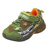 [コマリョー] 20102 ジュラシック ワールド 恐竜 フラッシュ スニーカー 運動靴 靴 男の子 子供 キッズ (カーキ（02）, 19cm)