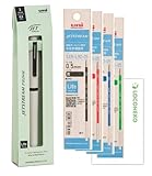 三菱鉛筆 3色 ボールペン PRIME プライム ライトタッチ 0.5mm SXE3LPR 【本体 + 替芯 黒/赤/青】+ロコネコカード (クラウディーホワイト)