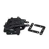 uxcell L形修理プレート コーナープレート 38mmx38mmx1.5mm メタル素材 フラット ブラック 18個入り