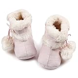 ゴシレ Gosear 新生児 赤ちゃん 冬 温かみ ソフト 綿 靴 ブーツ ベビーブーツ クリスマス ベビー シューズ ため 6-12ヶ月 赤ちゃん 薄ピンク S