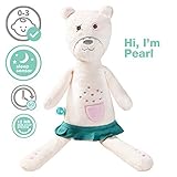 ベビーおしゃぶりTeddy Bear by myhummy – Plushサウンドマシンwith 5ホワイトノイズサウンドオプション – 60分または12時間連続オプション ホワイト MYHUMMIS