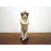 Amazon.co.jp: クラウンキャット 猫の置物 ネコ キャット