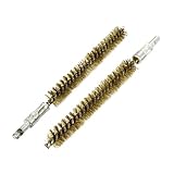 uxcell 真鍮ワイヤーチューブブラシ　メタル、真鍮素材　シルバートーン　6mmのねじ　15mmの直径　2枚入り