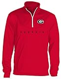 NCAA Georgia Bulldogs Mens OVB Quarter Zip Poly Fleece、赤、L
