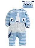 【SEBLES】ベビー服 カバーオール 帽子 新生児 3ヶ月 6ヶ月 12ヶ月 長袖 長ズボン アニマル なりきり マスコット プリント 男の子 女の子 春 秋 コットン(タイプD,80cm)