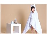 (ヘラサ)Herasa　ベビー用バスローブ　フード付きバスタオル　ベビーバスラップ　オーガニックコットン　 (白)