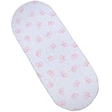 BabyPrem 1 Fitted Cotton Moses Basket Sheet (73-76 x 28-30cm) PINK BUTTERFLY by BabyPrem