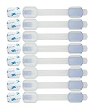8パックトップ品質調節可能、再利用可能な子安全ロック – with 3 M接着剤ラッチto Baby Proofキャビネット、ドア&アプライアンス(ブルー)
