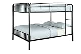 Furniture of America Colton Modern Metal Bunk Bed, Full/Full, Black [並行輸入品]