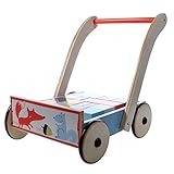 Labebe 子供用ウッドウォーカー プッシュ&プル手押し車積み木おもちゃ ワゴントイ カタカタ - マルチカラー