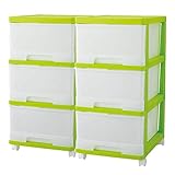 収納ケース スリム チェスト 深型 引き出し 3段 2個組 グリーン 日本製 MJ-F3-2GR