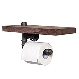 HAIZHEN ヴィンテージクリエイティブラック水パイプトイレットペーパーホルダー多機能パイプラック